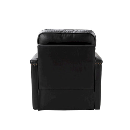 Fauteuil pivotant classique Rita en cuir véritable avec garnitures cloutées par HULALA HOME