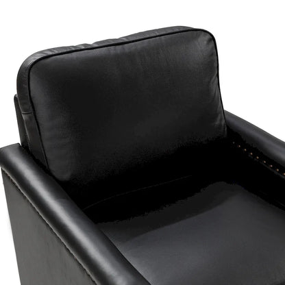 Fauteuil pivotant classique Rita en cuir véritable avec garnitures cloutées par HULALA HOME