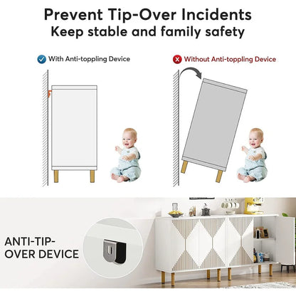 Ensemble buffet et armoire de rangement blancs de 58 pouces