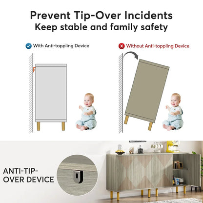 Ensemble buffet et armoire de rangement blancs de 58 pouces