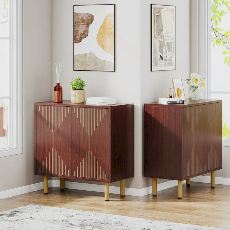 Ensemble buffet et armoire de rangement blancs de 58 pouces