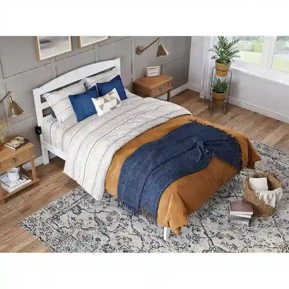 Lit plateforme Warren en bois massif avec chargeur USB intégré