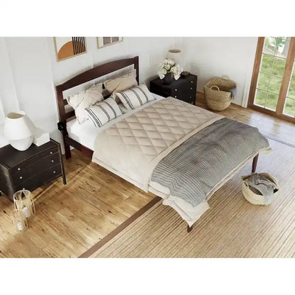 Lit plateforme Warren en bois massif avec chargeur USB intégré