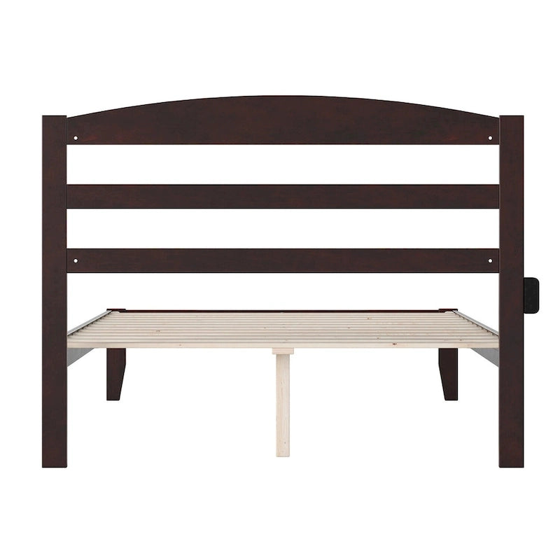 Lit plateforme Warren en bois massif avec chargeur USB intégré