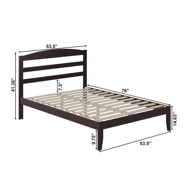 Lit plateforme Warren en bois massif avec chargeur USB intégré