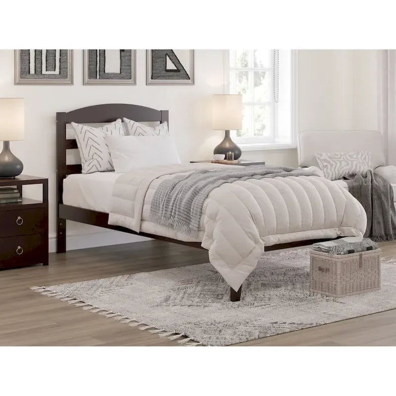 Lit plateforme Warren en bois massif avec chargeur USB intégré