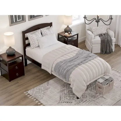 Lit plateforme Warren en bois massif avec chargeur USB intégré