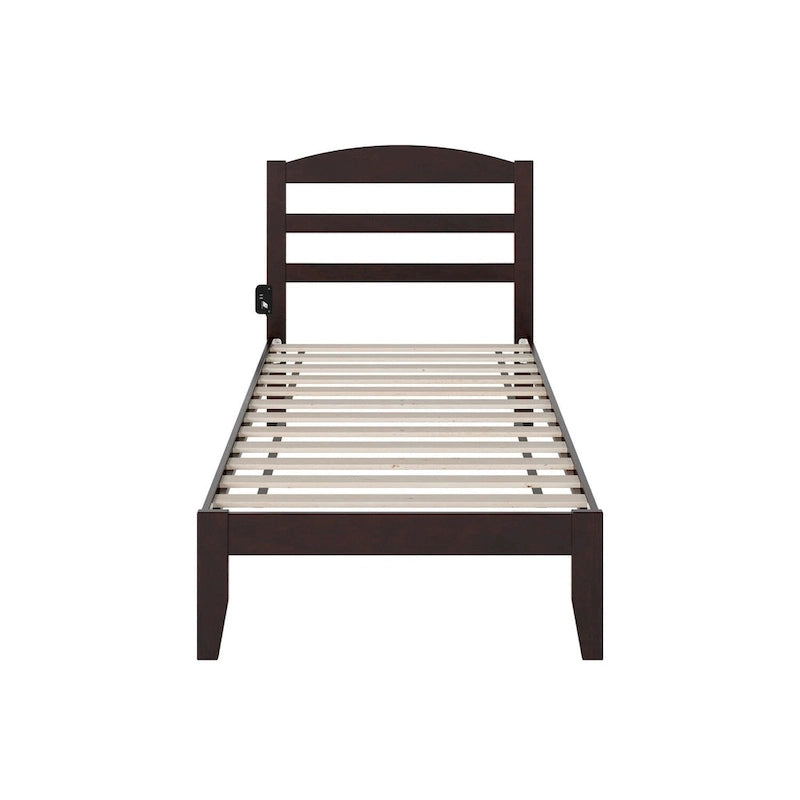 Lit plateforme Warren en bois massif avec chargeur USB intégré