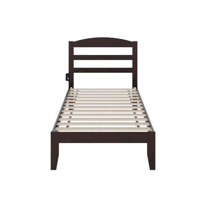 Lit plateforme Warren en bois massif avec chargeur USB intégré