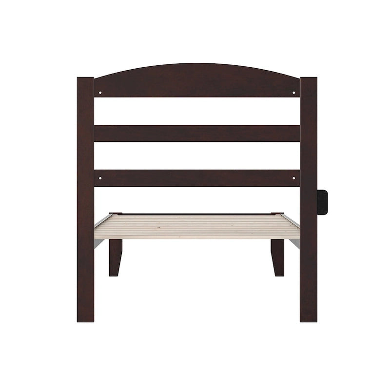 Lit plateforme Warren en bois massif avec chargeur USB intégré