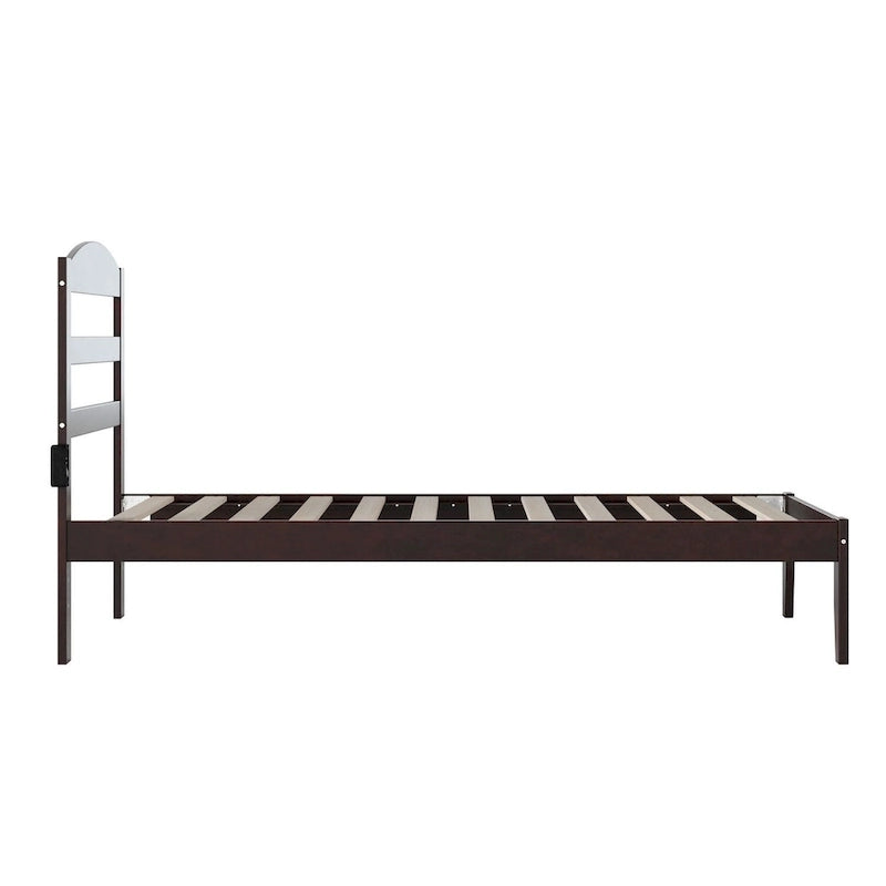 Lit plateforme Warren en bois massif avec chargeur USB intégré