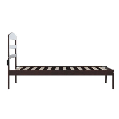 Lit plateforme Warren en bois massif avec chargeur USB intégré