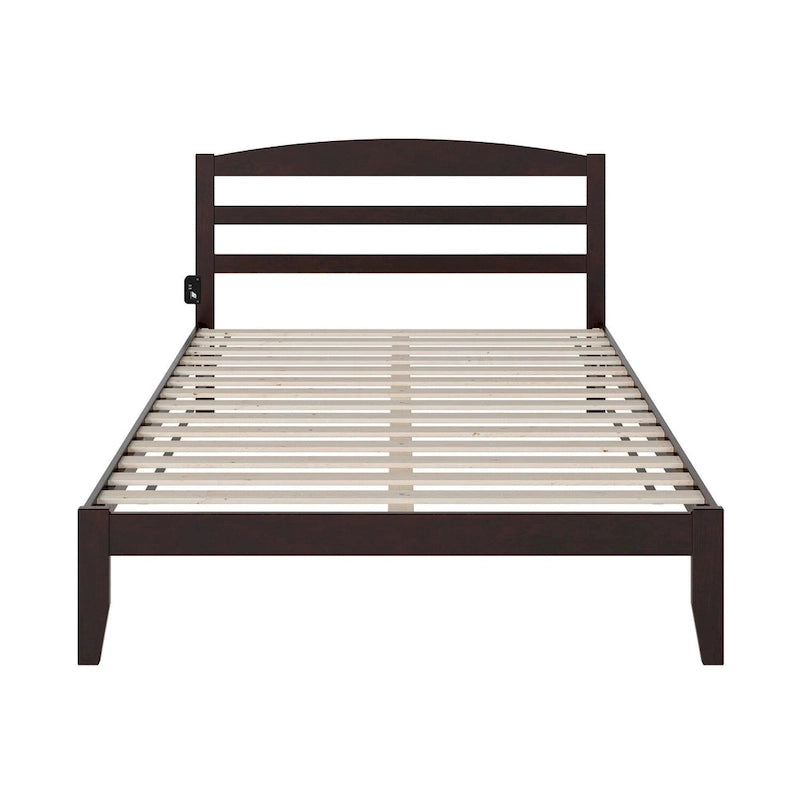 Lit plateforme Warren en bois massif avec chargeur USB intégré