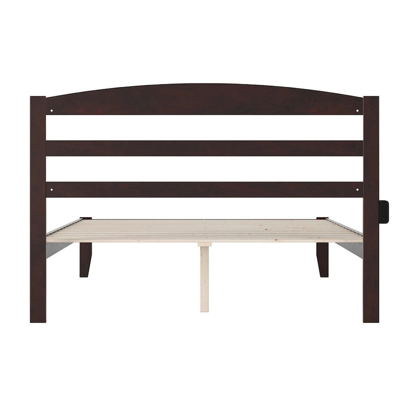 Lit plateforme Warren en bois massif avec chargeur USB intégré