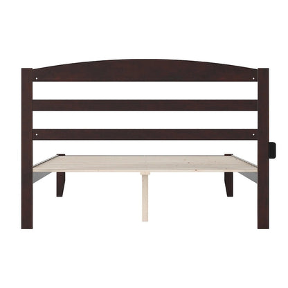 Lit plateforme Warren en bois massif avec chargeur USB intégré