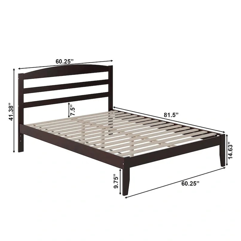Lit plateforme Warren en bois massif avec chargeur USB intégré