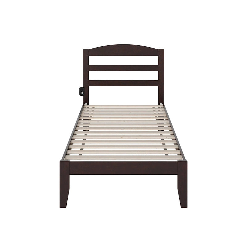 Lit plateforme Warren en bois massif avec chargeur USB intégré