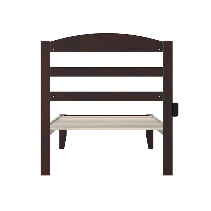 Lit plateforme Warren en bois massif avec chargeur USB intégré