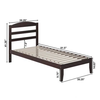 Lit plateforme Warren en bois massif avec chargeur USB intégré