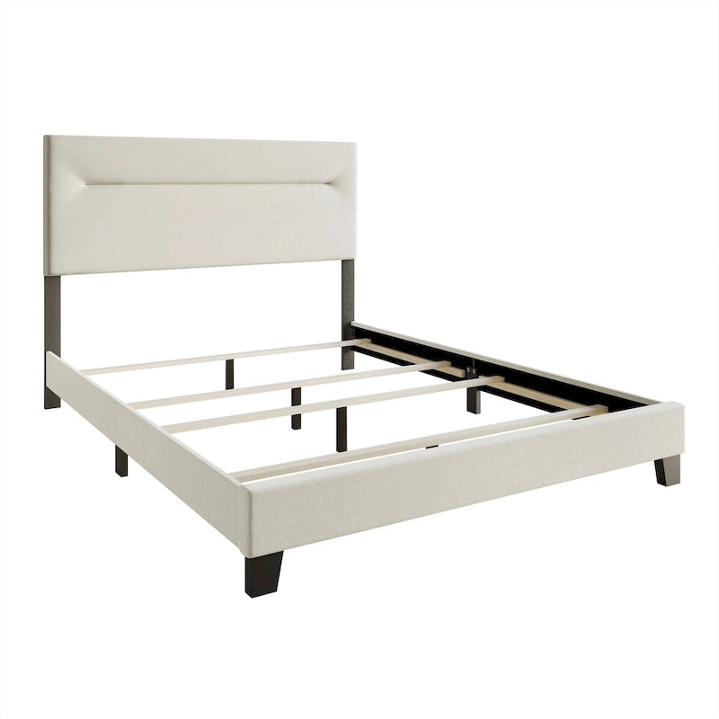 Lit rembourré en lin CraftPorch, simple et épuré