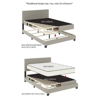 Lit rembourré en lin CraftPorch, simple et épuré