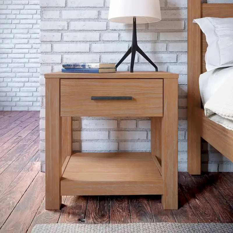 Grain Wood Furniture Loft Solid Wood 1-drawer Nightstand