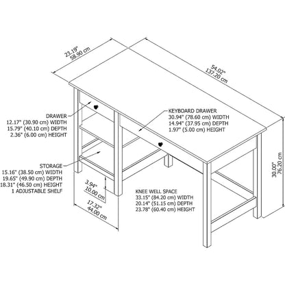 Bureau d'ordinateur Mayfield 54W avec étagères par Bush Furniture