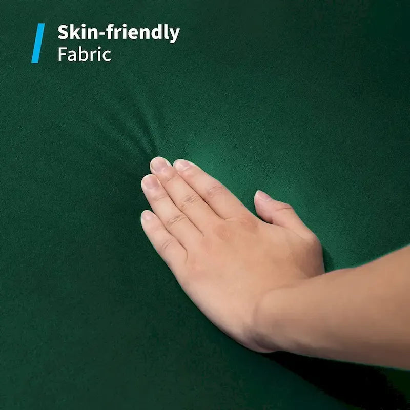 Mobilier de chambre Mixoy en tissu rembourré, cadre de lit capitonné avec tête de lit en velours.