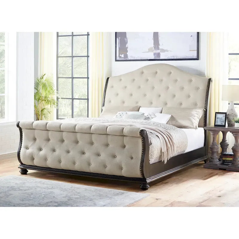 Steve Silver Raymond Rich Molasses Upholstered Sleigh Bed