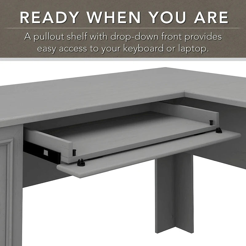 Bureau en L Fairview 60W avec tiroirs et armoire, par Bush Furniture