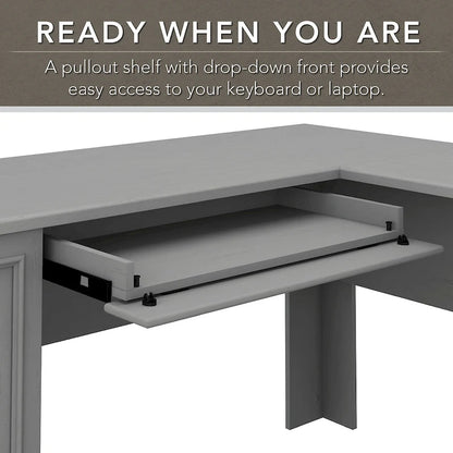 Bureau en L Fairview 60W avec tiroirs et armoire, par Bush Furniture