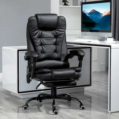 Fauteuil de bureau massant Vinsetto à 7 points, fauteuil inclinable de direction à dossier haut