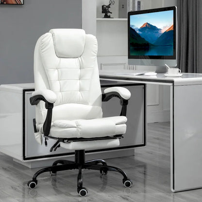 Fauteuil de bureau massant Vinsetto à 7 points, fauteuil inclinable de direction à dossier haut