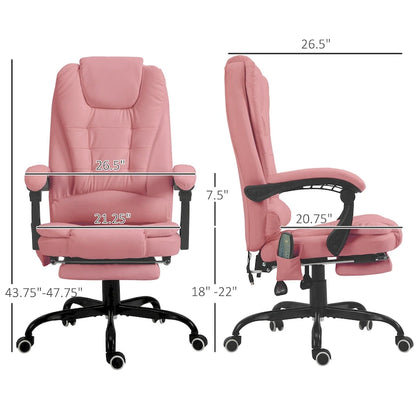 Fauteuil de bureau massant Vinsetto à 7 points, fauteuil inclinable de direction à dossier haut