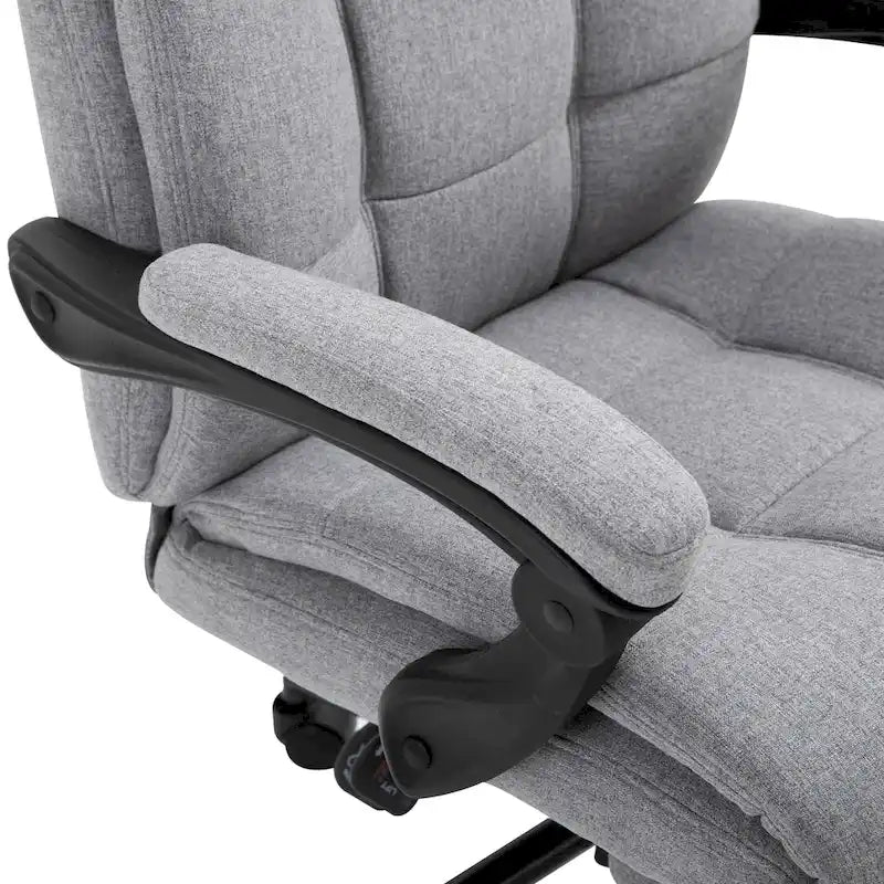 Fauteuil de bureau Vinsetto Executive en lin avec repose-pieds, appui-tête et soutien lombaire rétractables