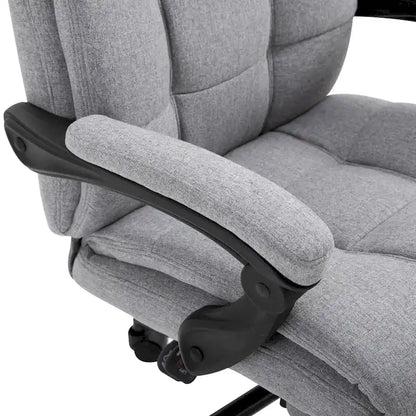 Fauteuil de bureau Vinsetto Executive en lin avec repose-pieds, appui-tête et soutien lombaire rétractables