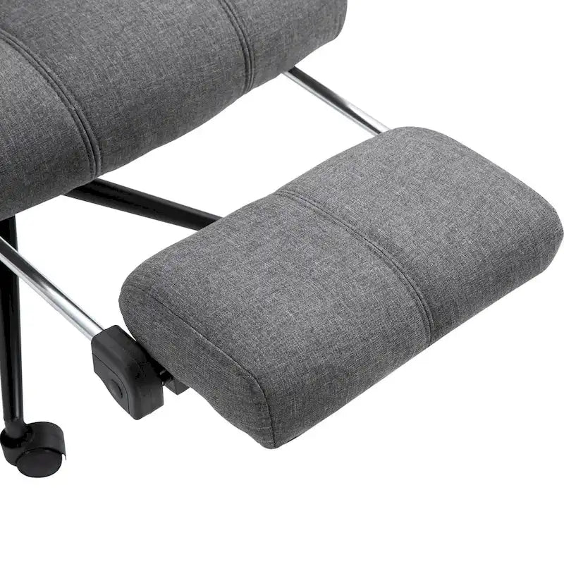 Fauteuil de bureau Vinsetto Executive en lin avec repose-pieds, appui-tête et soutien lombaire rétractables