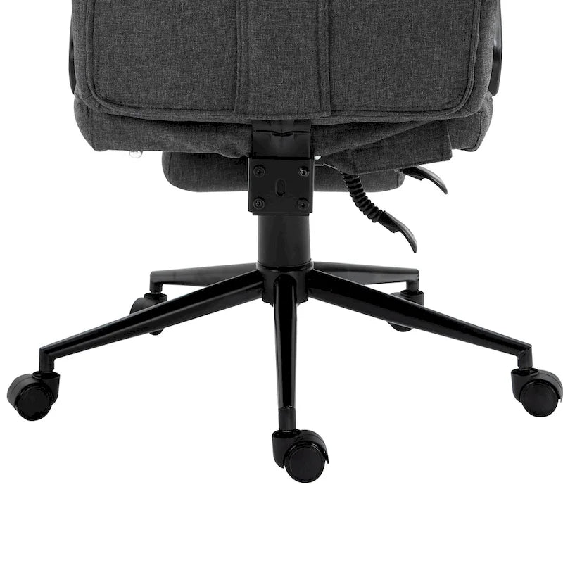 Fauteuil de bureau Vinsetto Executive en lin avec repose-pieds, appui-tête et soutien lombaire rétractables