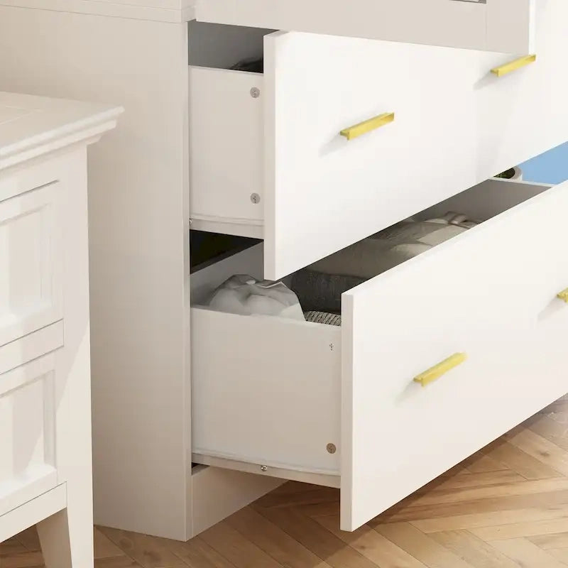 Armoire à deux portes avec miroir, 80 cm de largeur x 183 cm de hauteur, blanc/brun foncé - 80 cm de largeur x 183 cm de hauteur