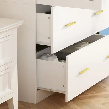 Armoire à deux portes avec miroir, 80 cm de largeur x 183 cm de hauteur, blanc/brun foncé - 80 cm de largeur x 183 cm de hauteur