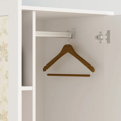 Armoire à deux portes avec miroir, 80 cm de largeur x 183 cm de hauteur, blanc/brun foncé - 80 cm de largeur x 183 cm de hauteur