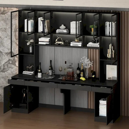Poste de travail double spacieux de 90,6 cm de large avec de nombreux rangements pour deux tables.