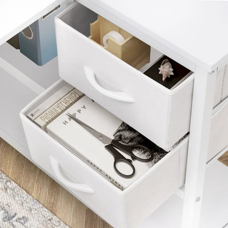 Bureau d'ordinateur en forme de L avec station de charge, bureau d'angle réversible avec tiroir