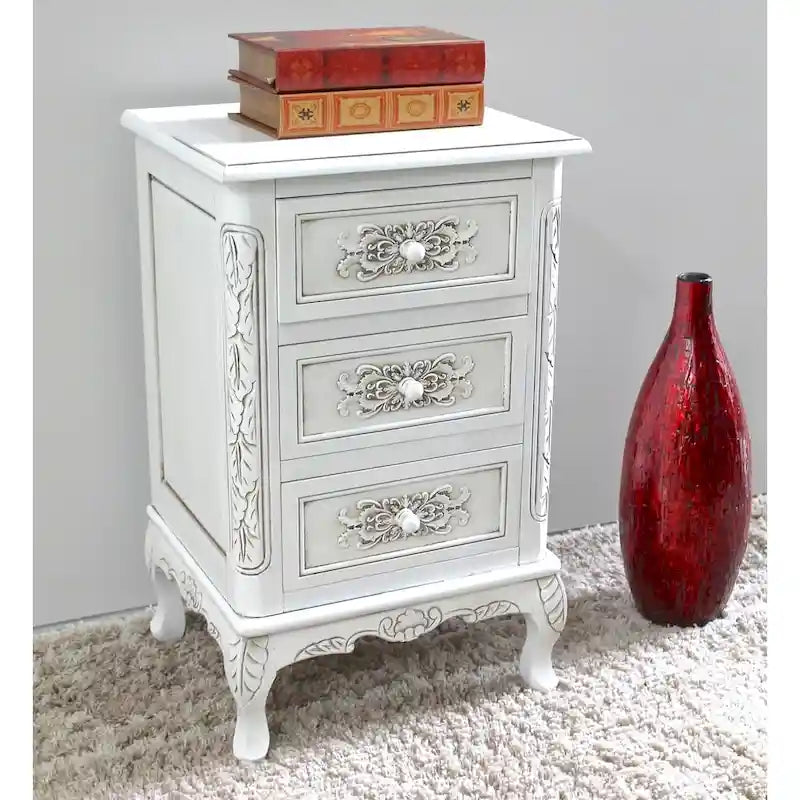 Windsor Carved Wood End Table