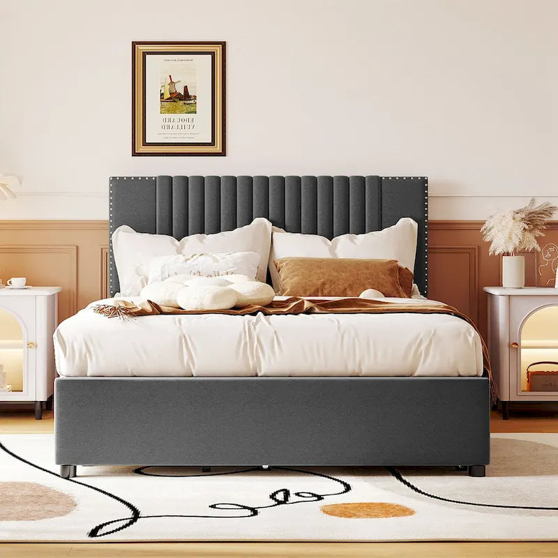 Lit double avec lit gigogne simple