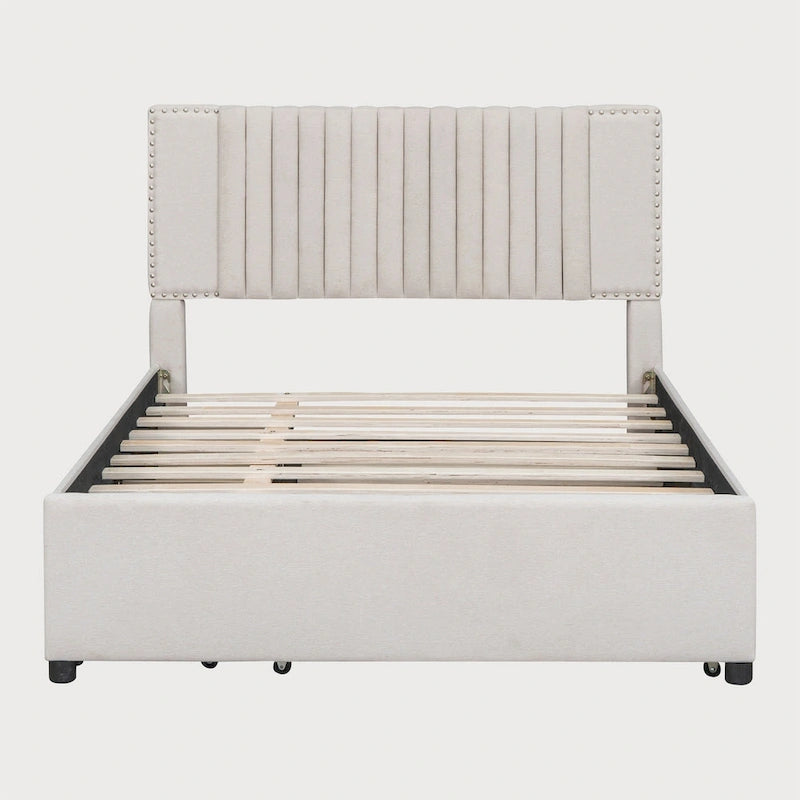 Lit double avec lit gigogne simple