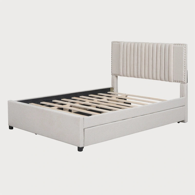 Lit double avec lit gigogne simple