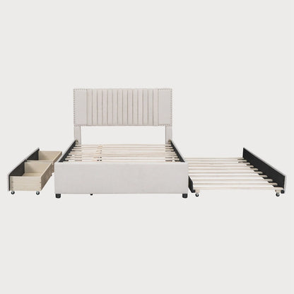 Lit double avec lit gigogne simple