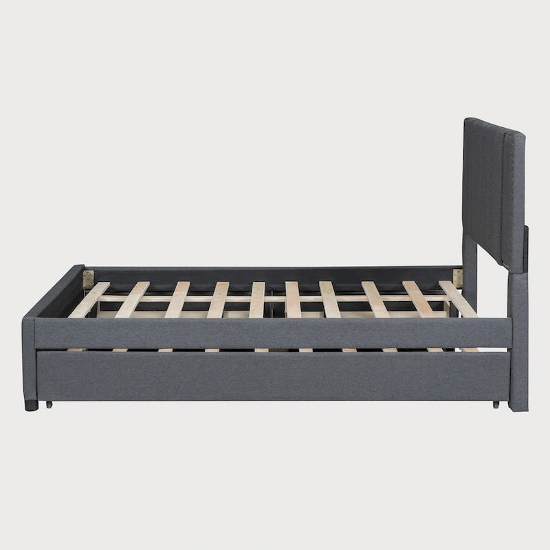 Lit double avec lit gigogne simple