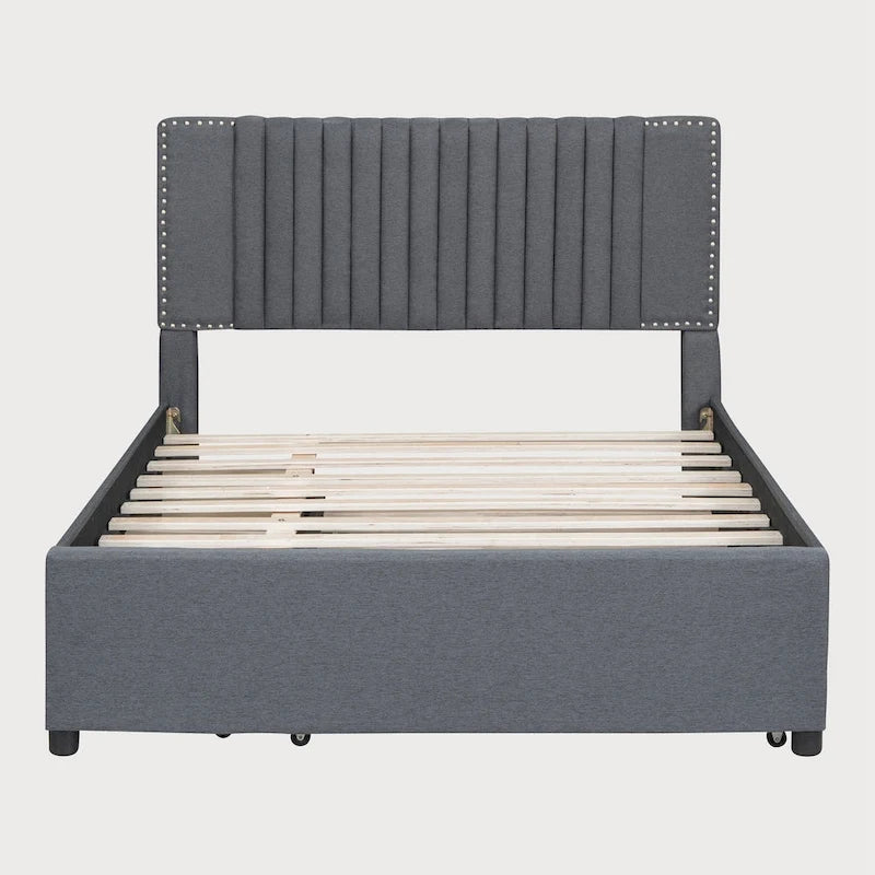 Lit double avec lit gigogne simple